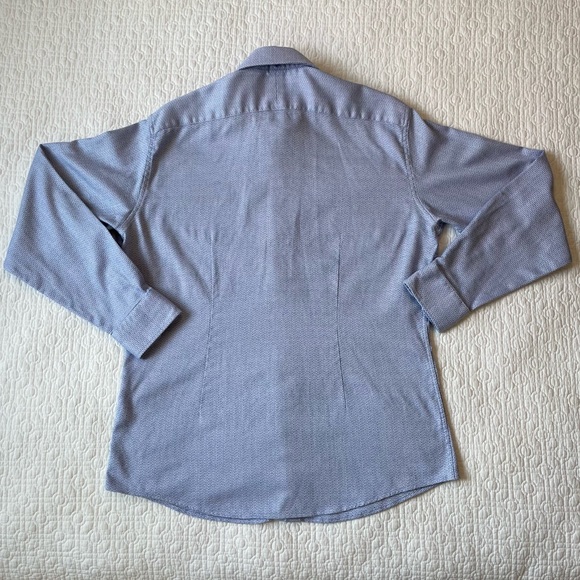 BLACK BROWN 1826 Men's Slim Fit Dress Shirt, Blue, size Large 16-16.5 34/35 - Picture 5 of 7